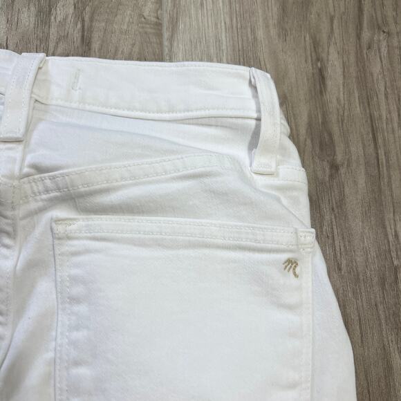 MADEWELL 10" High Rise Skinny Crop White Button-Fly Frayed Hem Jeans Size 24 - Picture 11 of 11
